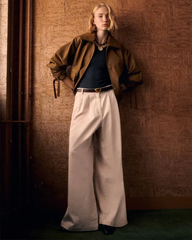 Diegui Large Pant with Pleats (Fleur de Sel) - Image 3