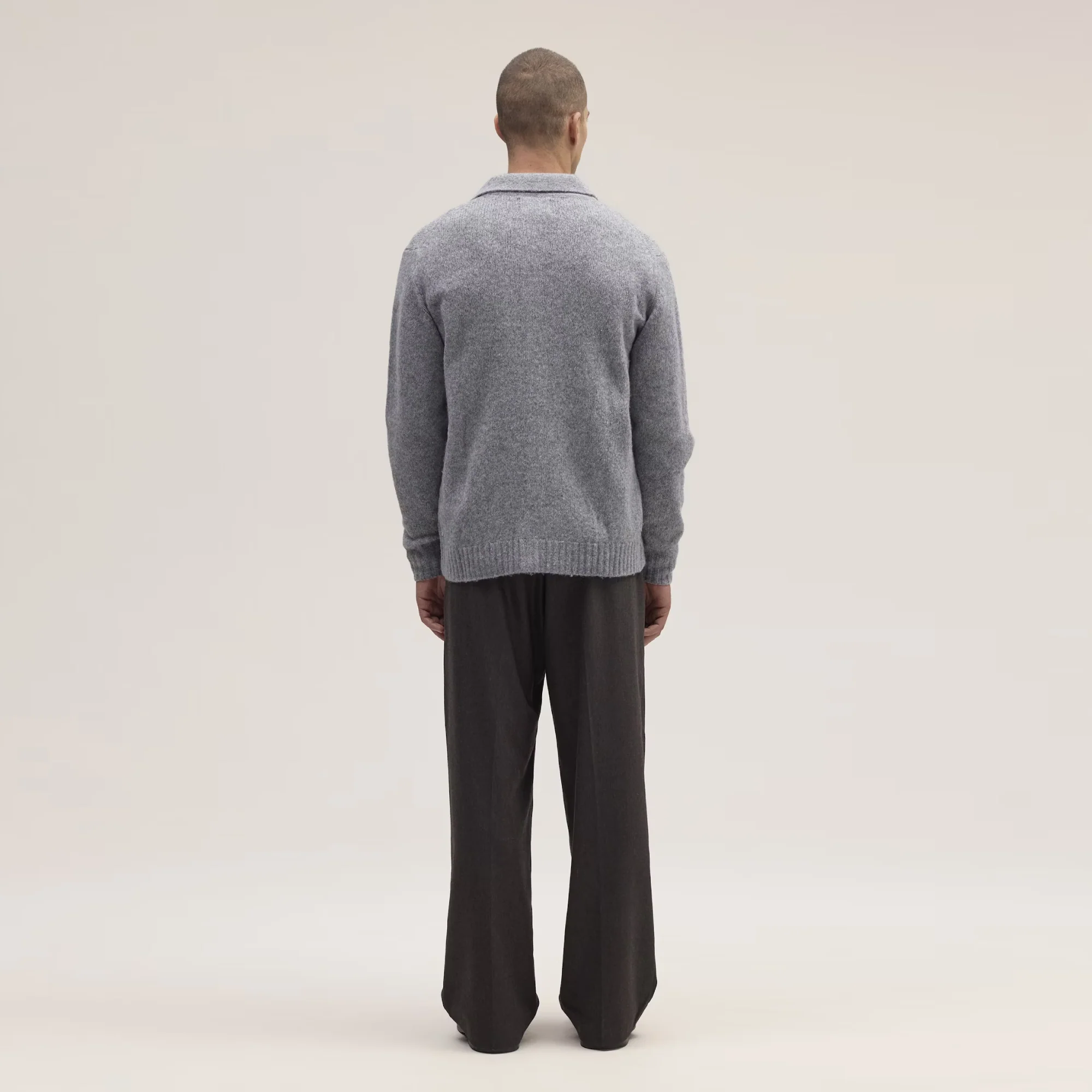 Lee 6598 Polo Cardigan (Grey Mel.) - Image 3