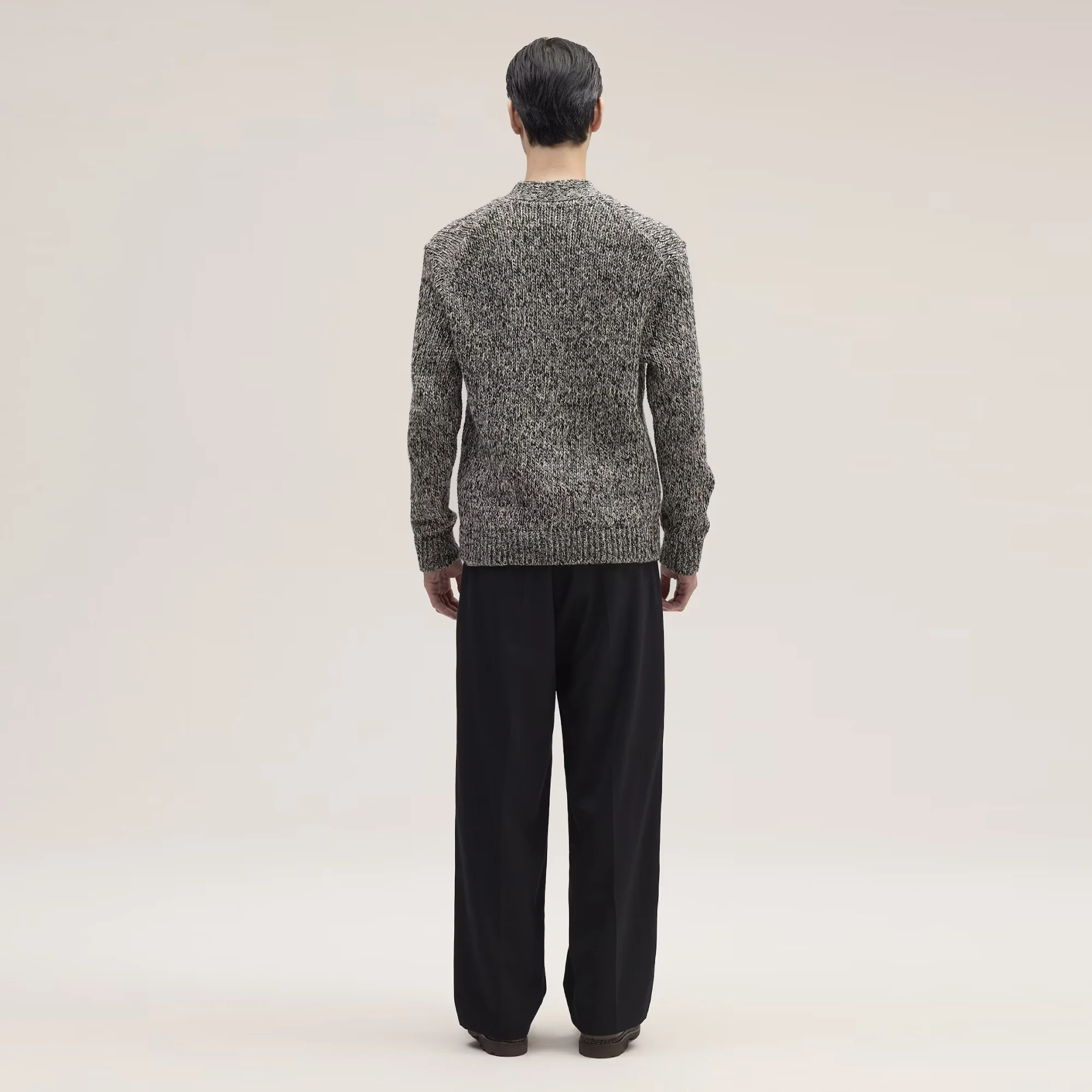 Mika 6620 Ultra-Soft Cardigan (Black Mouliné) - Image 3