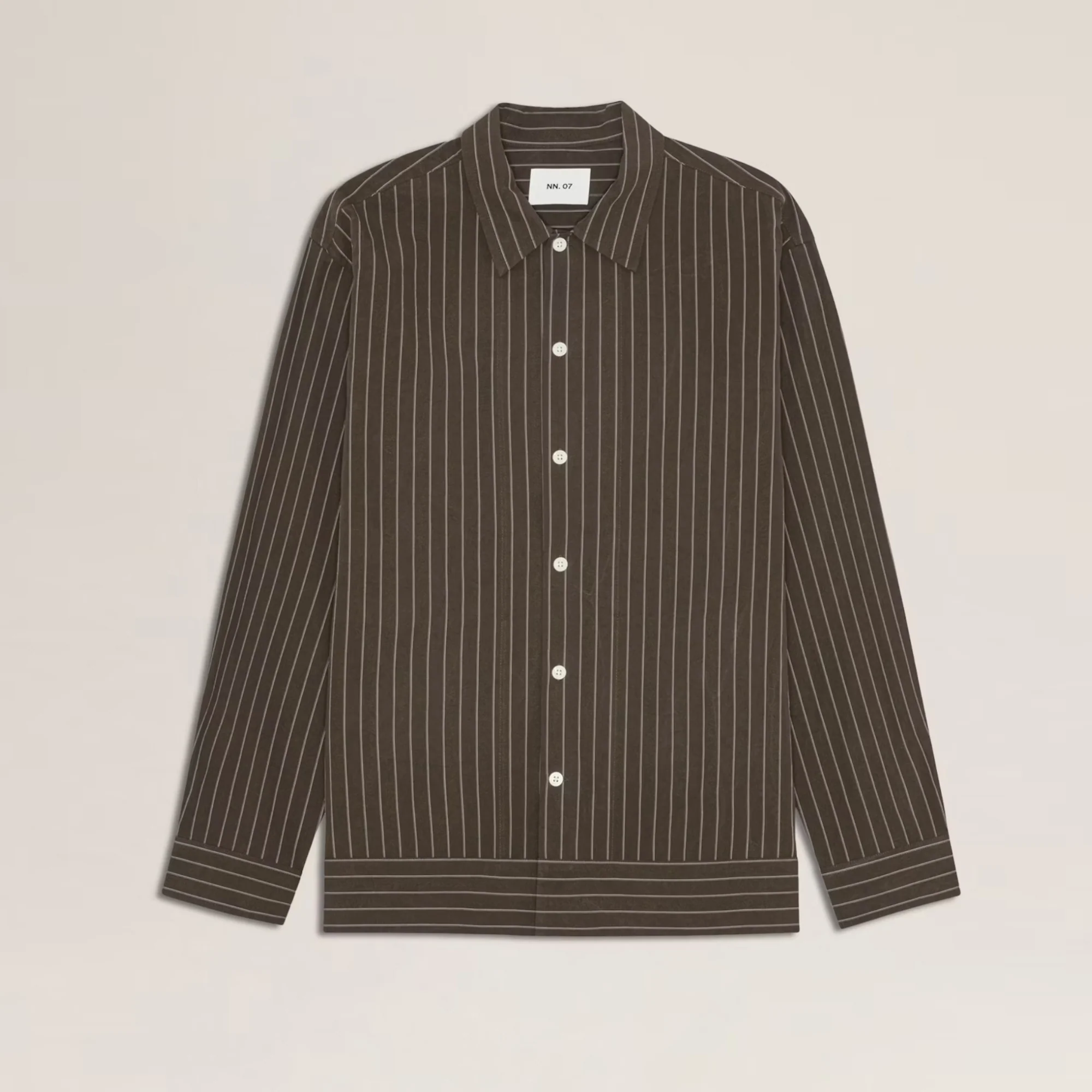 Reed 50032 Relaxed Fit Organic Cotton Overshirt (Brown Stripe) - Image 5